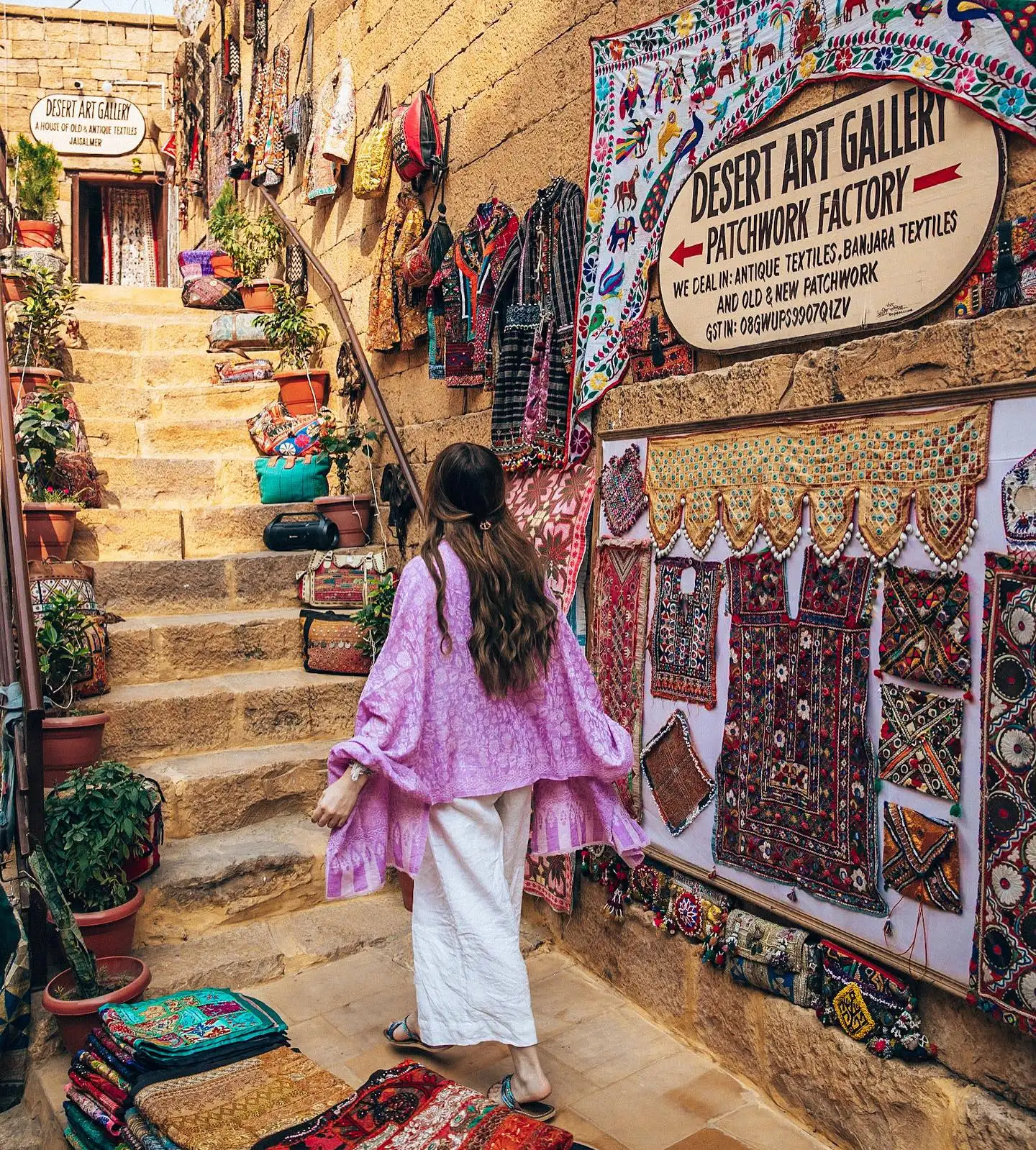 Panoramic view of Jaisalmer Fort, the UNESCO World Heritage living fort rising above the Golden City in the Thar Desert, Rajasthan