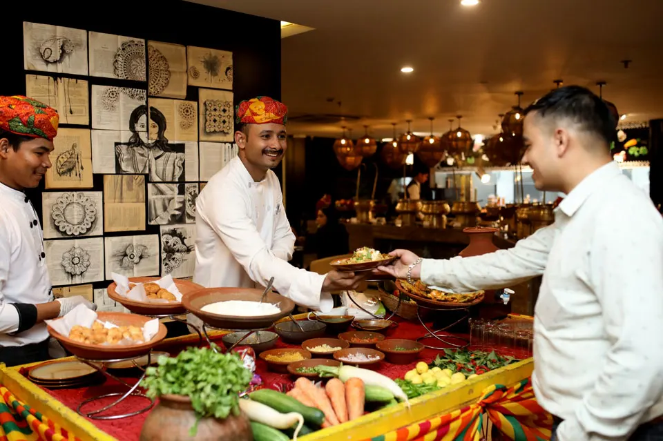 Delicious traditional Rajasthani dishes including Dal Baati Churma, Gatte ki Sabzi, Laal Maas and more