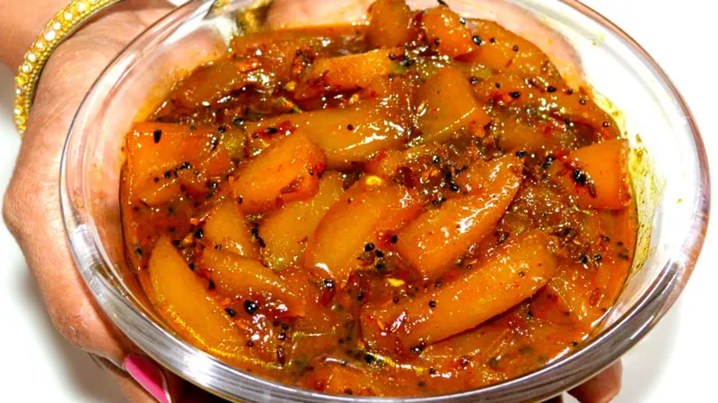 Aam Ki Launji, a sweet and tangy traditional Rajasthani mango chutney served as a classic regional dish