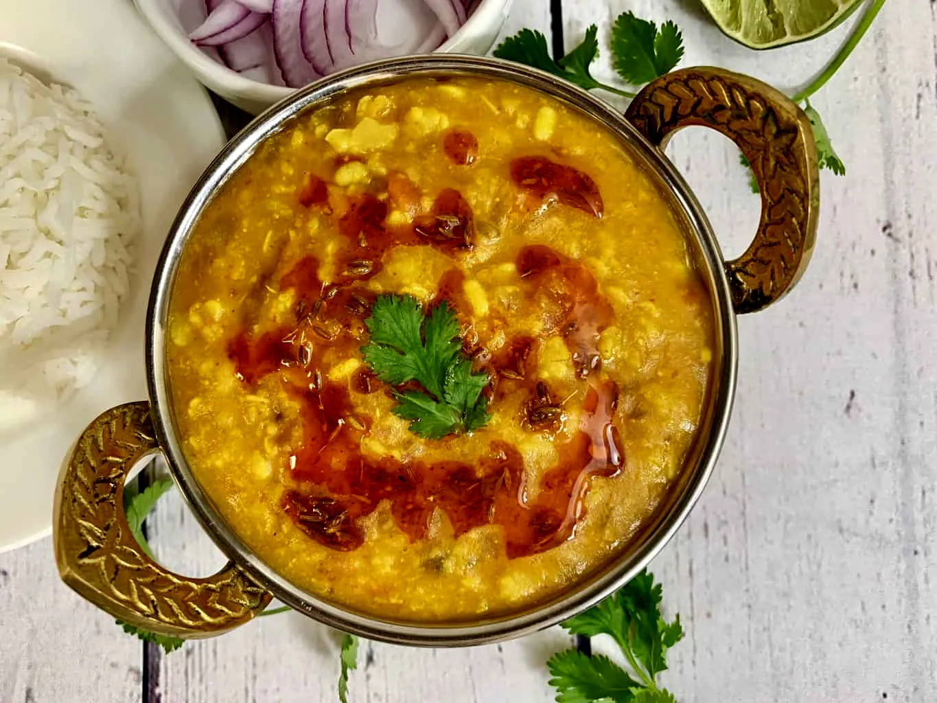 Authentic Rajasthani Panchmel Ki Sabzi made with five lentils and vegetables, a classic traditional dish of Rajasthan