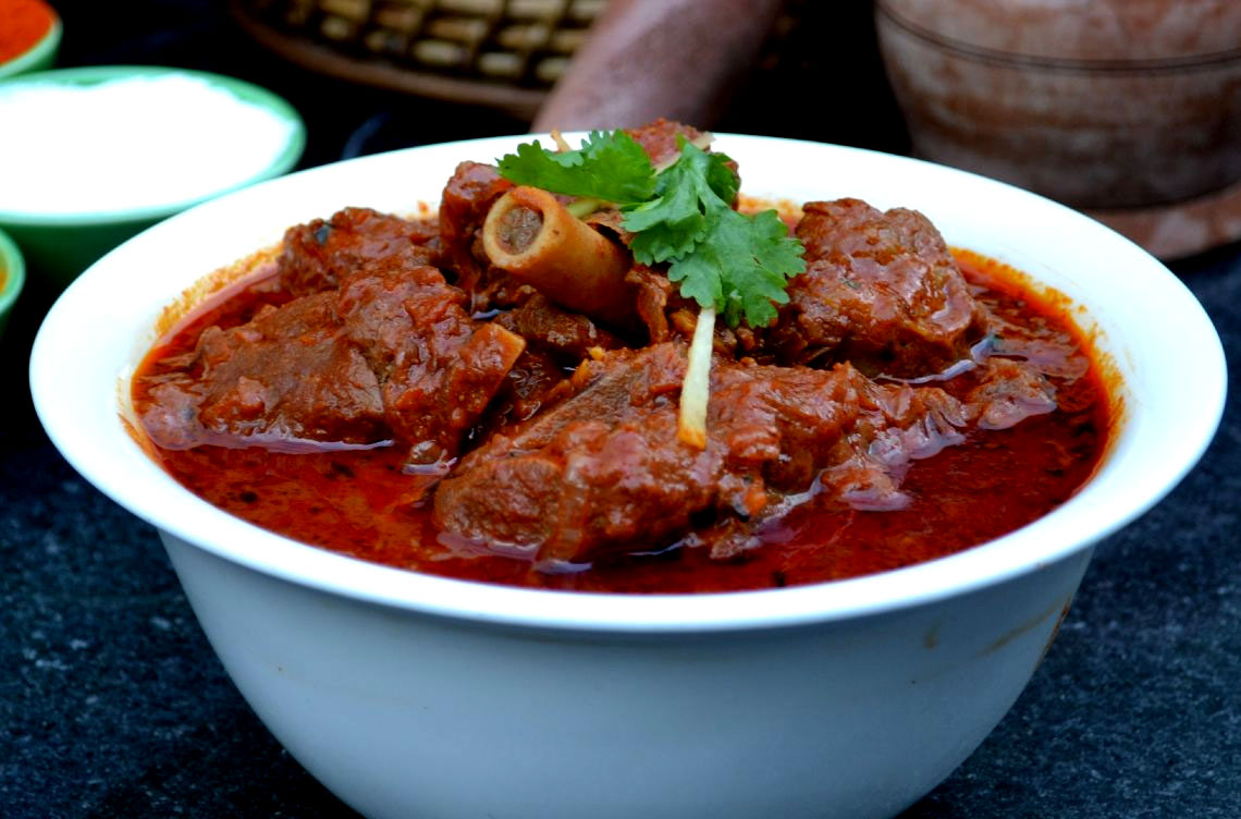 Rajasthani Laal Maas spicy mutton curry served traditionally.