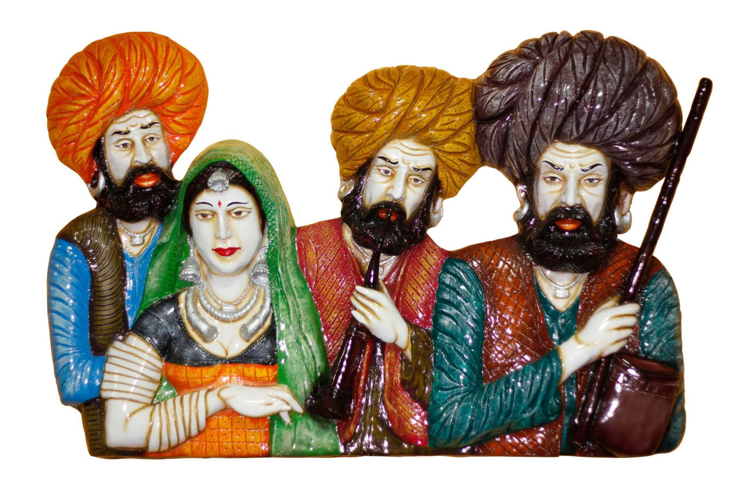 Rajasthani miniature painting with vibrant colors and intricate details